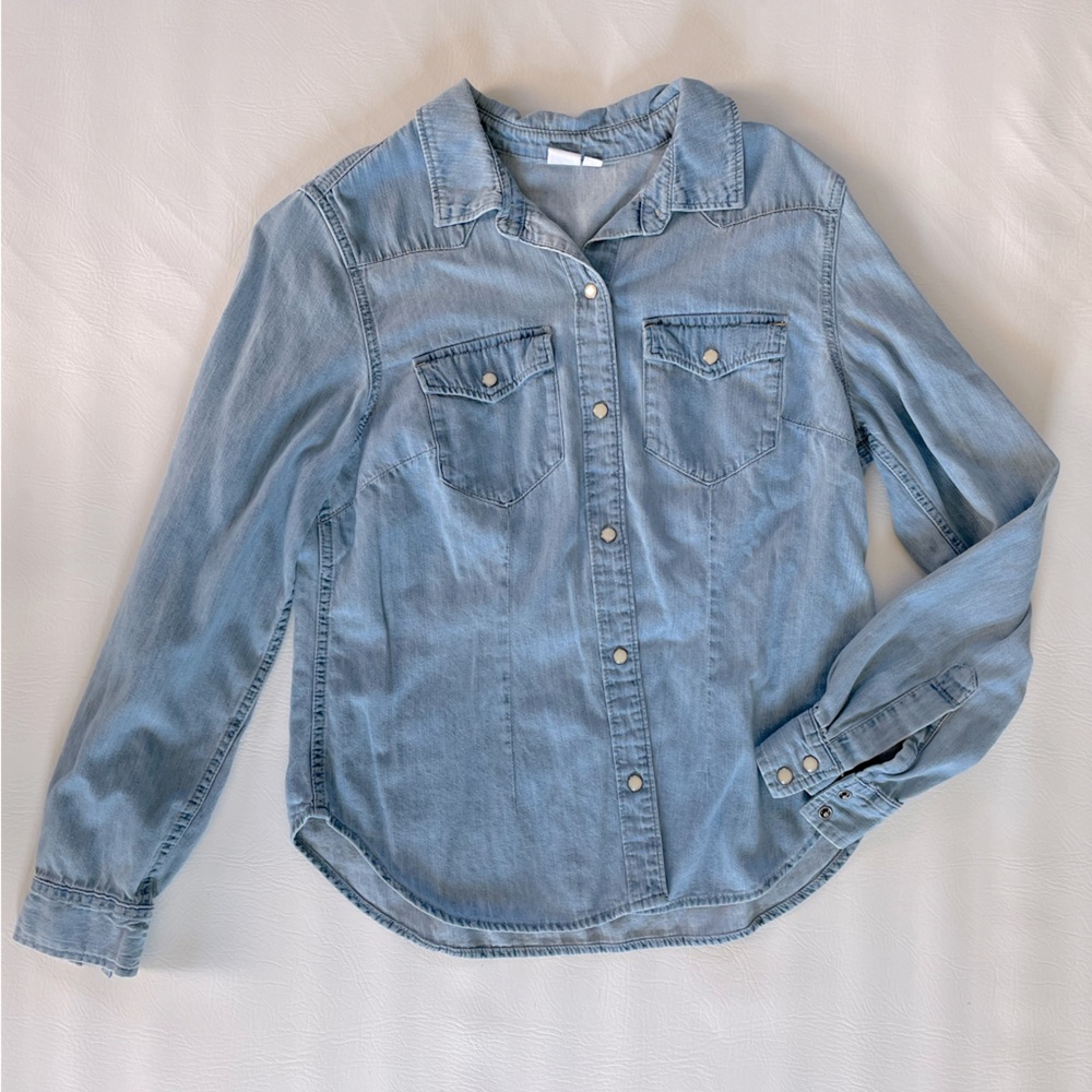 GAP Light Blue Denim Button-Down Shirt